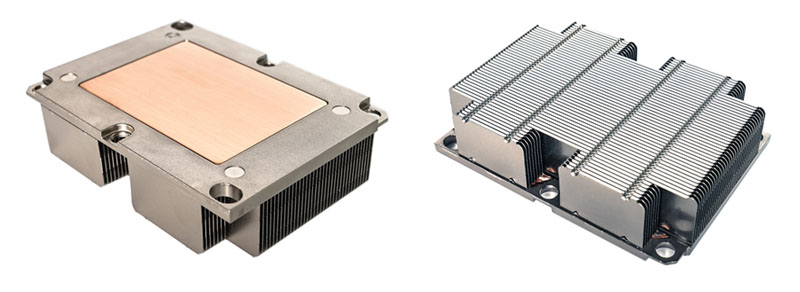 stacked fin heat sink for server